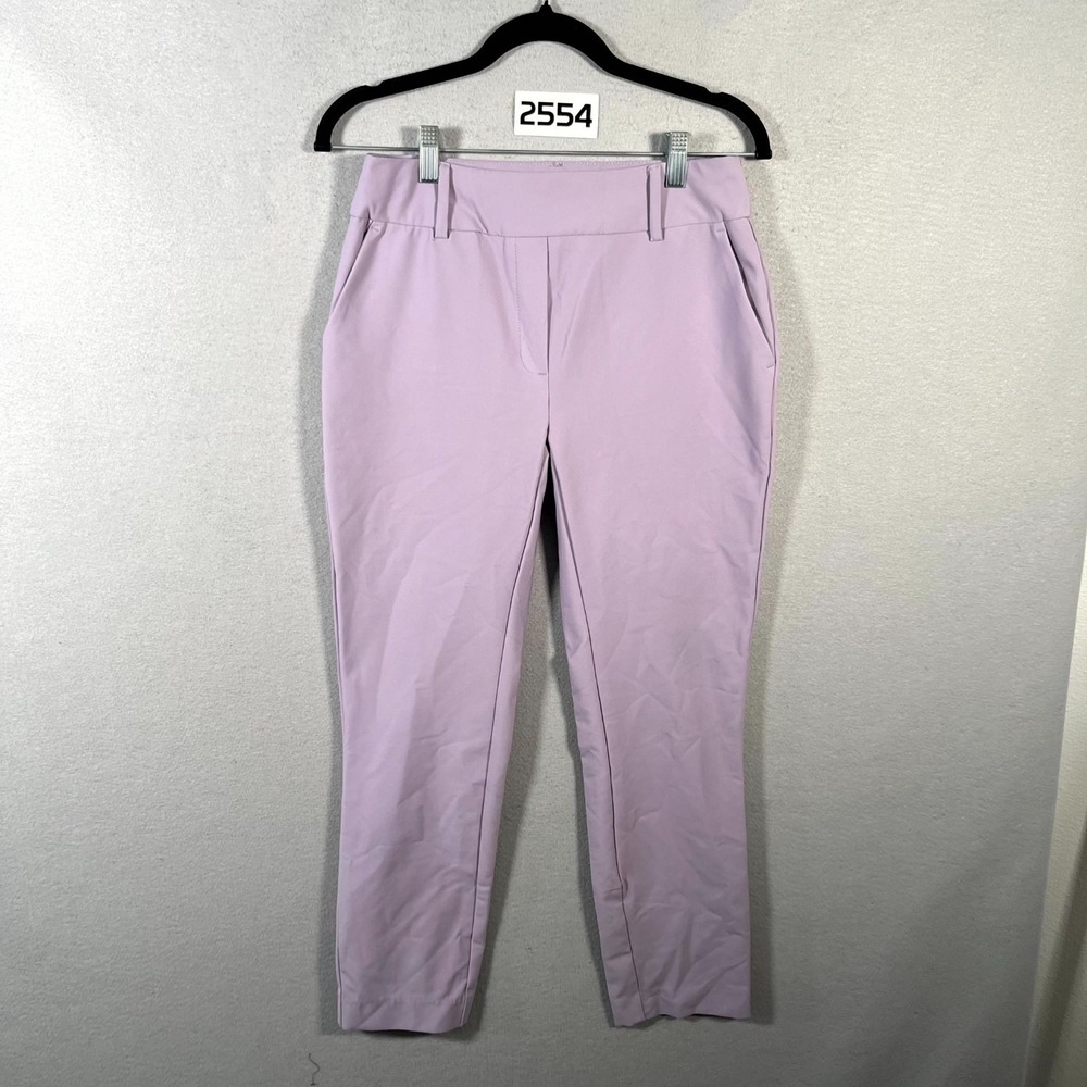 J&L Atelier Dress Pants Womens‎ Small Purple Flat Front Skinny Leg Business